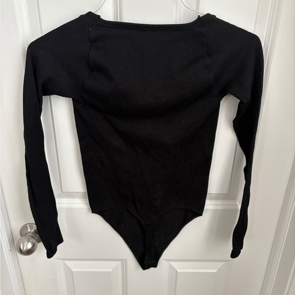Urban Outfitters Out From Under Square Neck Long Sleeve Bodysuit in Black - Picture 3 of 3